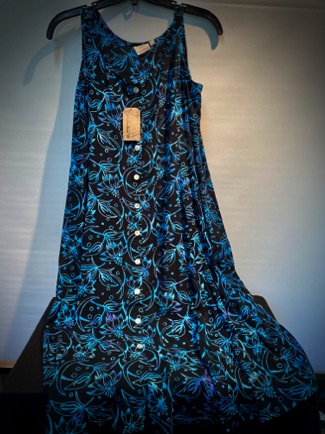 12148-3 BLACK/BLUE
RAYON BATIK DRESS